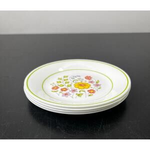Vintage Corelle Meadow Floral 7" Bread & Butter Plates (4)